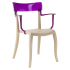 Papatya Hera-K Sessel hellbeige Stuhlsitz, Oberteil transparent Magenta
