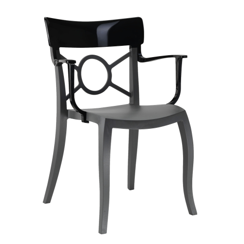 Papatya Opera-K Sessel Stuhlsitz anthrazitgrau, Oberteil Schwarz 