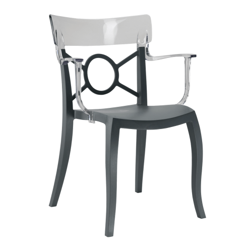 Papatya Opera-K Sessel Stuhlsitz anthrazitgrau, Oberteil transparent grau