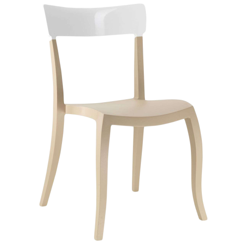 Papatya Hera-S Stuhl hellbeige Stuhlsitz, Oberteil weiß 