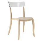 Papatya Hera-S Stuhl beige Stuhlsitz, Oberteil transparent
