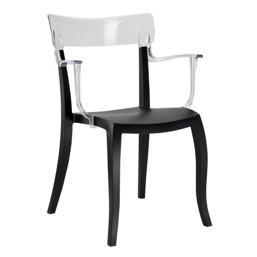 Papatya Hera-K Sessel schwarzer Stuhlsitz, Oberteil transparent