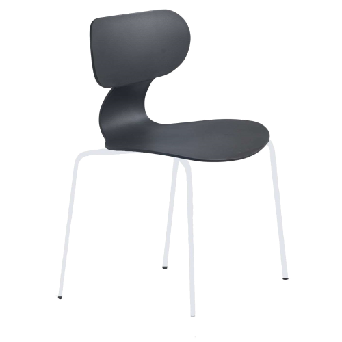 Papatya Yugo-S Stuhl anthrazitgrau, Sesselbeine Elektrophoretische Abscheidung weiß 