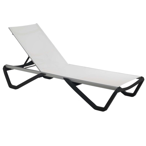Papatya Wave Sonnenliege anthrazitgrau 22, Material weiß 5001