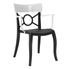 Papatya Opera-K Sessel schwarzer Stuhlsitz , Oberteil weiß 