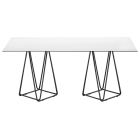 Tisch Papatya Trio 214x99x75 schwarzes Metallgestell, weiße Tischplatte 1050M