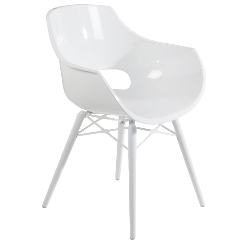 Sessel Papatya Opal-Wox  weiß, das Gestell  Buche weiß lackiert