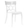 Papatya Opera-S Stuhl weißer Stuhlsitz , Oberteil transparent