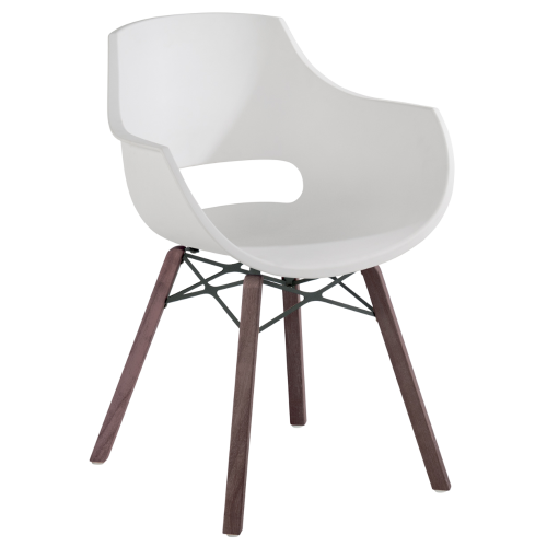 Sessel Papatya Opal Wox Pro Iroko weiß, Beine aus Irokoholz