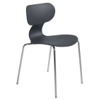 Papatya Yugo-S Stuhl anthrazitgrau, Sesselbeine chrome