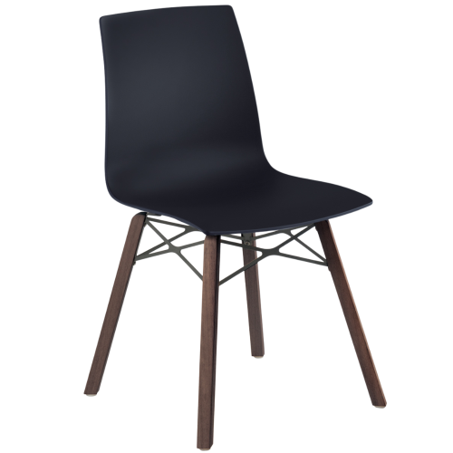 Papatya X-Treme S Wox Pro Iroko-Stuhl mattschwarz, Beine aus Iroko-Holz