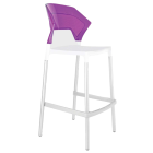 Papatya Ego-S Barhocker weißer Stuhlsitz, Oberteil transparent Magenta