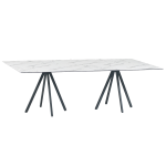 Tisch Papatya Tower 212 240x120x75 anthrazitfarbene Beine, weiße Marmorplatte 5657M