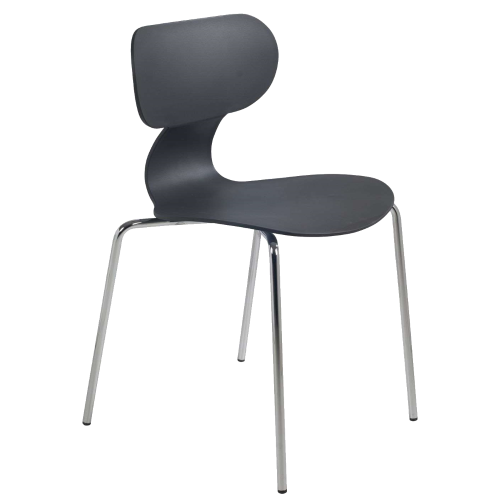 Papatya Yugo-S Stuhl anthrazitgrau, Sesselbeine chrome