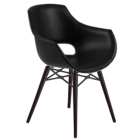 Sessel Papatya OPAL WOX KD Platte Kunstleder schwarz (Genetik 901), Beine Buche Wenge lackiert