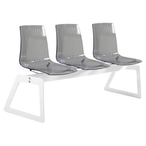 Bank Papatya X-Treme für 3 Sitzer transparent-smoky, Beine weiß matt