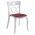 Stuhl mit Sitzkissen Opera-S weiß, weißes Oberteil rotes Gewebe