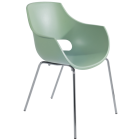 Papatya Opal-ML PRO Sessel resedagrün, Sesselbeine chrome