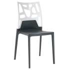 Papatya Ego-Rock Stuhl anthrazitgrau Stuhlsitz, Oberteil weiß 