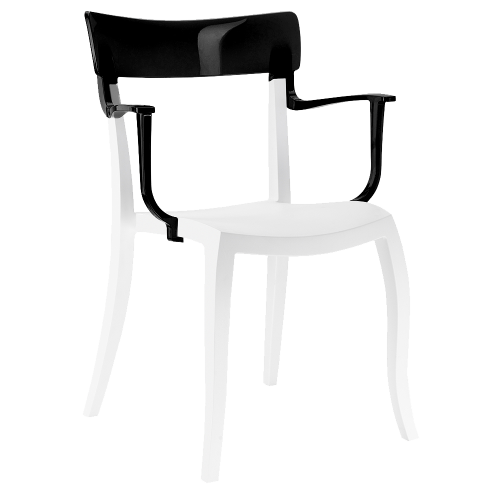 Papatya Hera-K Sessel weißer Stuhlsitz, Oberteil Schwarz 