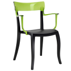 Papatya Hera-K Sessel schwarzer Stuhlsitz, Oberteil transparent grün