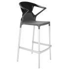 Papatya Ego-K Barhocker anthrazitgrau Stuhlsitz, Oberteil Schwarz 