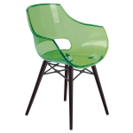 Sessel Papatya Opal-Wox transparent grün, Gestell Buche Wenge lackiert