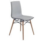 Stuhl mit weichem Kissen Papatya X-Treme S Wox Pro Soft anthrazit Stoff grau, Beine Buche natur lackiert