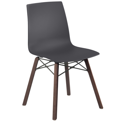 Papatya X-Treme S Wox Pro Iroko-Stuhl, Anthrazit matt, Beine aus Iroko-Holz