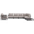 Sofa Papatya Slim Stripe Eckmodul (B) Wenge, beiger Stoff