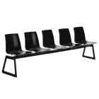 Bank Papatya X-Treme für 5 Sitzplätze ist schwarz, die Beine sind mattschwarz