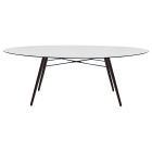 Tisch Papatya Wox 200x120x75 Fuß Buche schwarz lackiert, Tischplatte weiß 1050M