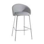 Barhocker Papatya Glera graues Kunstleder, Chrombeine Barhocker Papatya Glera graues Kunstleder, Chrombeine