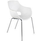 Papatya Opal-ML PRO Sessel weiß , Sesselbeine chrome