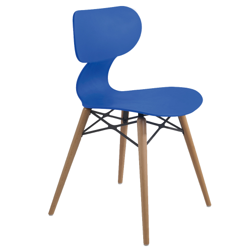 Stuhl Papatya Yugo-S Wox  blau, Beine Buche natur lackiert