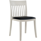 Stuhl mit Sitzkissen Eden-S hellgrau Stamskin schwarzes Gewebe 002