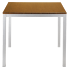 Papatya Idea Tisch 79x79x75 Silbermetallic Basis, braune MDF Tischplatte