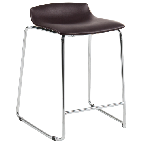 Barhocker Papatya X-Treme Sled BD dunkelbraunes Kunstleder