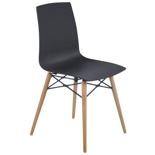 Stuhl Papatya X-Treme S Wox Pro Anthrazit, Beine aus Buchenholz