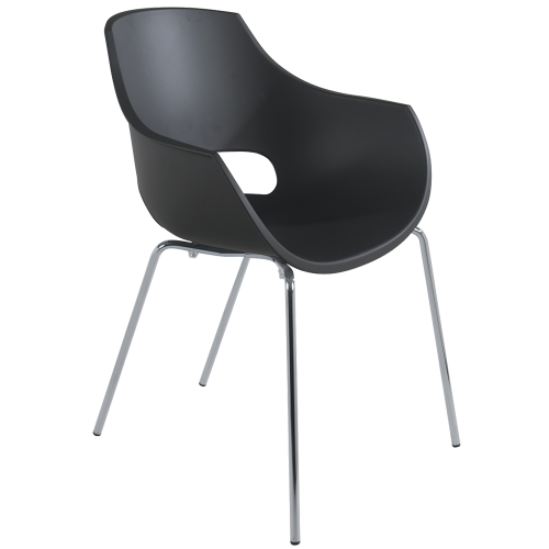 Papatya Opal-ML PRO Sessel anthrazitgrau, Sesselbeine chrome