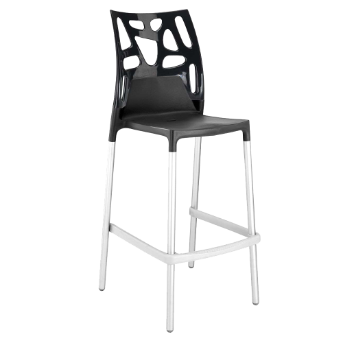 Papatya Ego-Rock Barhocker anthrazitgrau Stuhlsitz, Oberteil Schwarz 