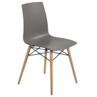Papatya X-Treme S Wox Pro graubrauner Stuhl, Beine aus Buchenholz