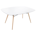 Tisch Papatya Wox 159x119x75 Gestell Buche natur lackiert, Tischplatte weiß 1050M