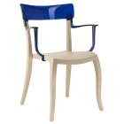Papatya Hera-K Sessel hellbeige Stuhlsitz, Oberteil transparent Blau