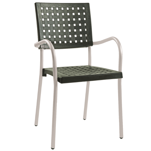 Papatya Karea Sessel dunkelrün, Aluminiumbasis