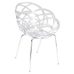 Papatya Flora Sessel-ML transparent Stuhlsitz, Sesselbeine chrome Papatya Flora Sessel-ML transparent Stuhlsitz, Sesselbeine chrome