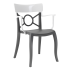 Papatya Opera-K Sessel Stuhlsitz anthrazitgrau, Oberteil weiß 