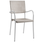 Papatya Karea Sessel elfenbein Farbe, Aluminiumbasis