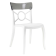 Papatya Opera-S Stuhl weißer Stuhlsitz , Oberteil transparent grau