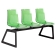 Bank Papatya X-Treme für 3 Sitze ist transparent grün, die Beine sind mattschwarz